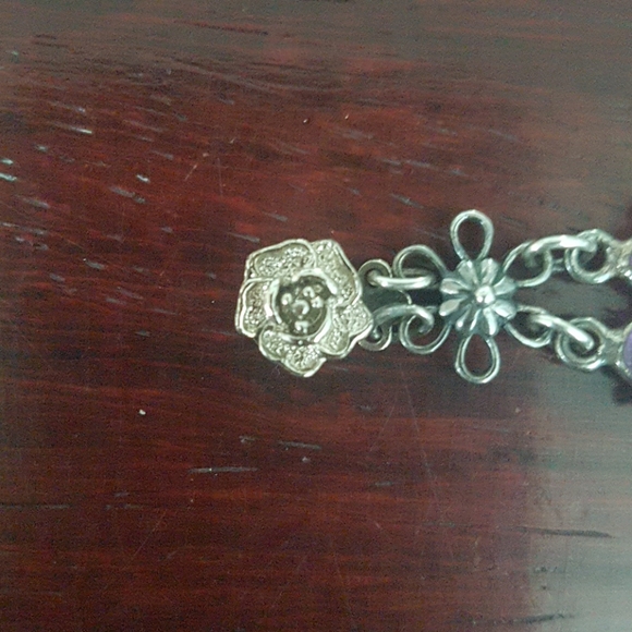 Sterling Silver Bracelet with Healing Stones - Picture 3 of 3